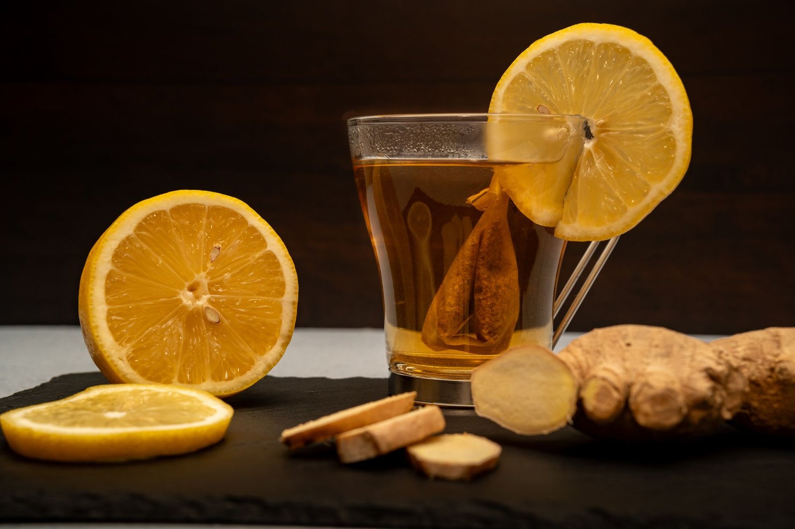 Preparing ginger tea at home