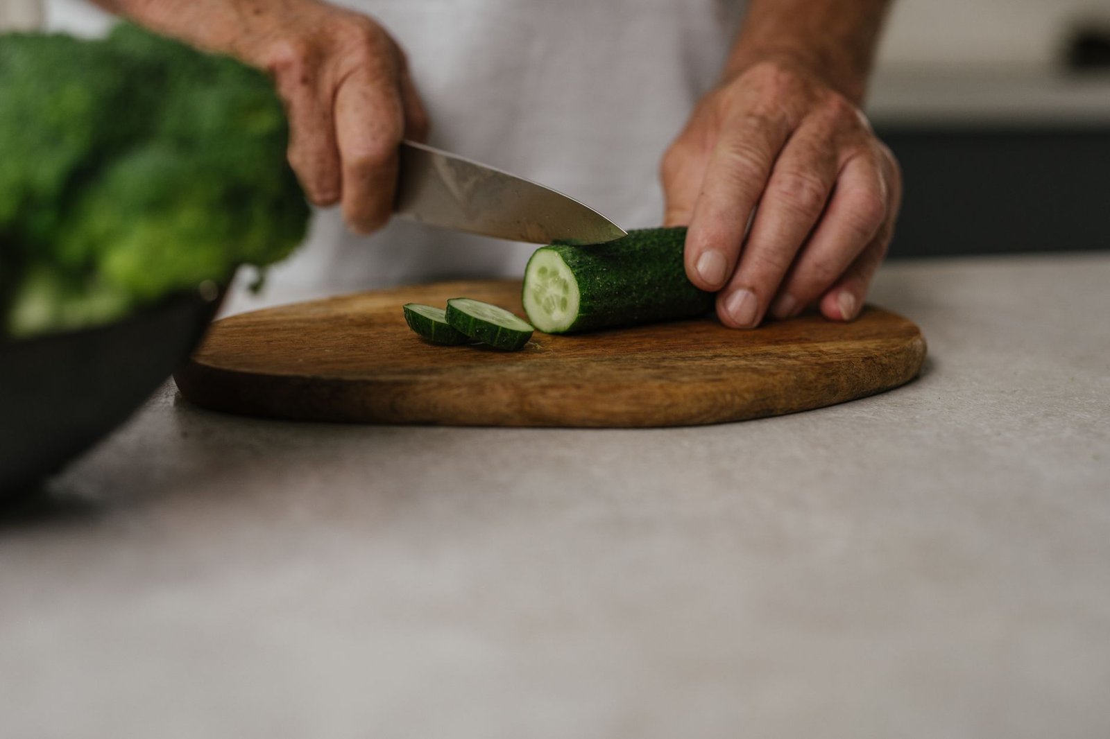 Fresh cucumber slices