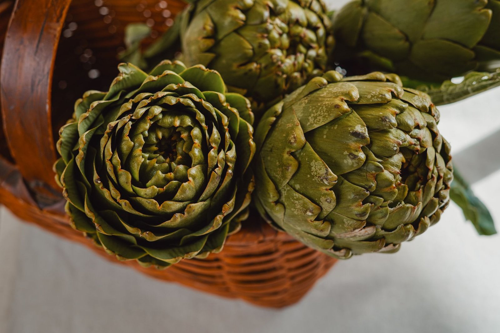 Fresh artichoke on a plate